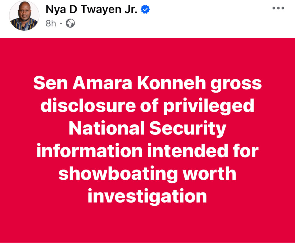 Fear to Follow Kolubah or Genuine Clarification? -Two Senators Clash Over Liberia-Guinea Border Crisis